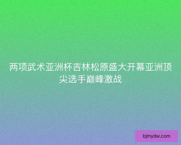两项武术亚洲杯吉林松原盛大开幕亚洲顶尖选手巅峰激战 两项武术亚洲杯吉林松原盛大开幕亚洲顶尖选手巅峰激战